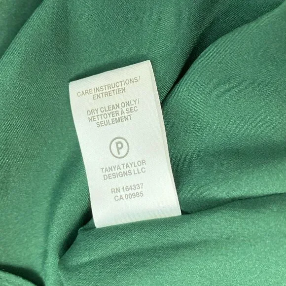 Tanya Taylor Angele Dress Womens S Green Floral Silk Flutter Sleeve Mini Spring - Picture 11 of 11